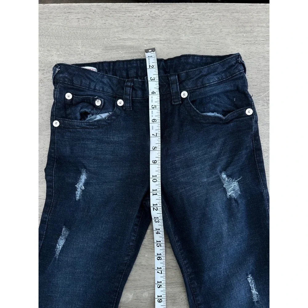 True Religion Boys Relaxed Slim Distressed Dark Wash Denim Jeans Size 16